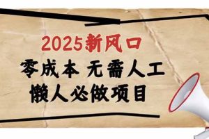 （14342期）2025新风口，懒人必做项目，零成本无需人工，轻松上手无门槛