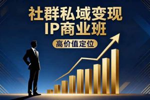 (16309期)社群私域变现IP商业班,高价值定位,精准引流,私聊成交,实践年盈利破百万