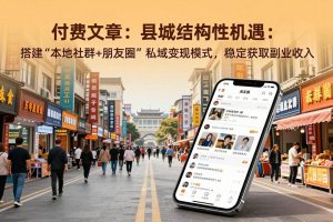 (17518期)付费文章:县城结构性机遇:搭建“本地社群+朋友圈”私域变现模式,稳定获取副业收入