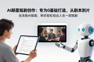 （17564期）AI颠覆短剧创作：专为0基础打造，从剧本到成片全流程AI赋能，帮你轻松拍出人生第一部短剧